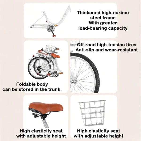 Adult Foldable Bike 7 speed 24inch