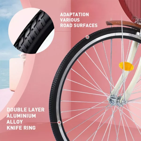 Adult Commuter Bike with Basket 24inch