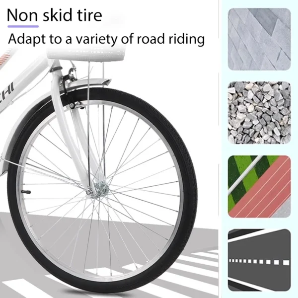 Adult Classic Bike with Basket 24inch